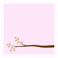 Frame with blossoming tree branche for greeting, invitation, wed