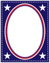 American flag symbolism patriotic decorative oval frame design template. Royalty Free Stock Photo