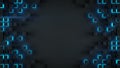 Frame of blue cubes 3D rendering Royalty Free Stock Photo