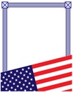 American flag symbols decorative patriotic border frame poster. Royalty Free Stock Photo
