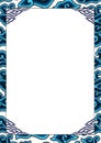 frame with blue mega mendung batik ornaments typical of the Cirebon region, West Java, Indonesia Royalty Free Stock Photo
