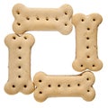 Frame of bone shaped dog biscuits Royalty Free Stock Photo