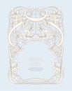 Label for products or cosmetics in art nouveau style, vintage, old, retro style.n Royalty Free Stock Photo