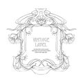 Label for products or cosmetics in art nouveau style, vintage, old, retro style.