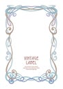 Label for products or cosmetics in art nouveau style, vintage, old, retro style.n