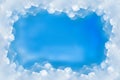 Frame Border Blue sky clouds Royalty Free Stock Photo