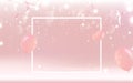 Frame border with celebrate holiday, pink theme concept background vector illustration