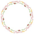 frame border circle happy new year