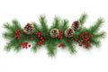 Frame border with fir leaf christmas decoration backgrounds. Royalty Free Stock Photo