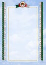 Frame and Border with flag and coat of arms Algeria. 3d illustration Royalty Free Stock Photo
