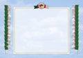 Frame and Border with flag and coat of arms Algeria. 3d illustration Royalty Free Stock Photo