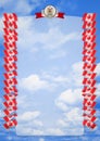 Frame and Border with flag and coat of arms Canada. 3d illustration Royalty Free Stock Photo