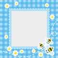 Frame or border with funny bees Royalty Free Stock Photo