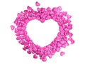 Frame border for photo from pink hearts. Royalty Free Stock Photo