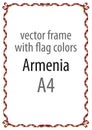 Frame and border of ribbon with the colors of the Armenia flag Royalty Free Stock Photo