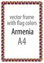 Frame and border of ribbon with the colors of the Armenia flag Royalty Free Stock Photo