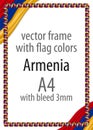 Frame and border of ribbon with the colors of the Armenia flag Royalty Free Stock Photo