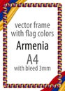 Frame and border of ribbon with the colors of the Armenia flag Royalty Free Stock Photo