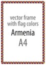 Frame and border of ribbon with the colors of the Armenia flag Royalty Free Stock Photo