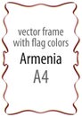 Frame and border of ribbon with the colors of the Armenia flag Royalty Free Stock Photo