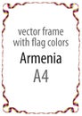 Frame and border of ribbon with the colors of the Armenia flag Royalty Free Stock Photo