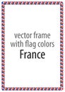 Frame and border of ribbon with the colors of the France flag Royalty Free Stock Photo