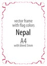 Frame and border of ribbon with the colors of the Nepal flag Royalty Free Stock Photo