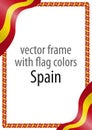 Frame and border of ribbon with the colors of the Spain flag Royalty Free Stock Photo