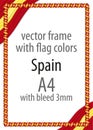 Frame and border of ribbon with the colors of the Spain flag Royalty Free Stock Photo