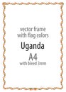 Frame and border of ribbon with the colors of the Uganda flag