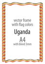 Frame and border of ribbon with the colors of the Uganda flag