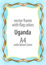 Frame and border of ribbon with the colors of the Uganda flag