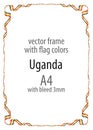 Frame and border of ribbon with the colors of the Uganda flag