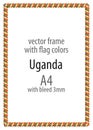 Frame and border of ribbon with the colors of the Uganda flag