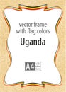 Frame and border of ribbon with the colors of the Uganda flag, template elements for your certificate and diploma. Vector, with bl