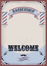 Frame border sign signboard fascia or shingle for barber, coiffeur, haircutter, vintage retro inscription barbershop. Vector vert Royalty Free Stock Photo