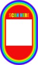 Frame border square qr code scan for retail shop rainbow pride colorful