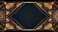 frame with borders of golden leaves decorated on black background