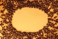 Frame built with roasted coffee beans Royalty Free Stock Photo