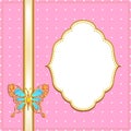 Frame with butterfly, pink Royalty Free Stock Photo