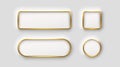 Frame button, golden color set, minimal label message. Vector illustration
