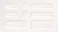 Frame button, white color set, minimal label message. Vector illustration Royalty Free Stock Photo