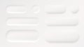Frame button, white color set, minimal label message. Vector illustration Royalty Free Stock Photo