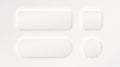 Frame button, white color set, minimal label message. Vector illustration Royalty Free Stock Photo
