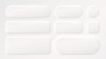 Frame button, white color set, minimal label message. Vector illustration
