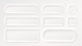 Frame button, white color set, minimal label message. Vector illustration Royalty Free Stock Photo