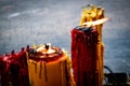 Frame on the candle in the Chinese new year celebration. Royalty Free Stock Photo