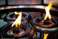 Frame on the candle in the Chinese new year celebration. Royalty Free Stock Photo