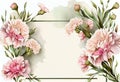 Frame with carnations. Generated Ai