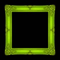 Frame carved multicolored isolated on a black background. Royalty Free Stock Photo